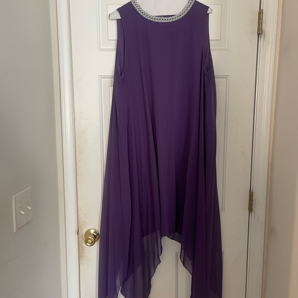 Elegant Purple Sleeveless Dress